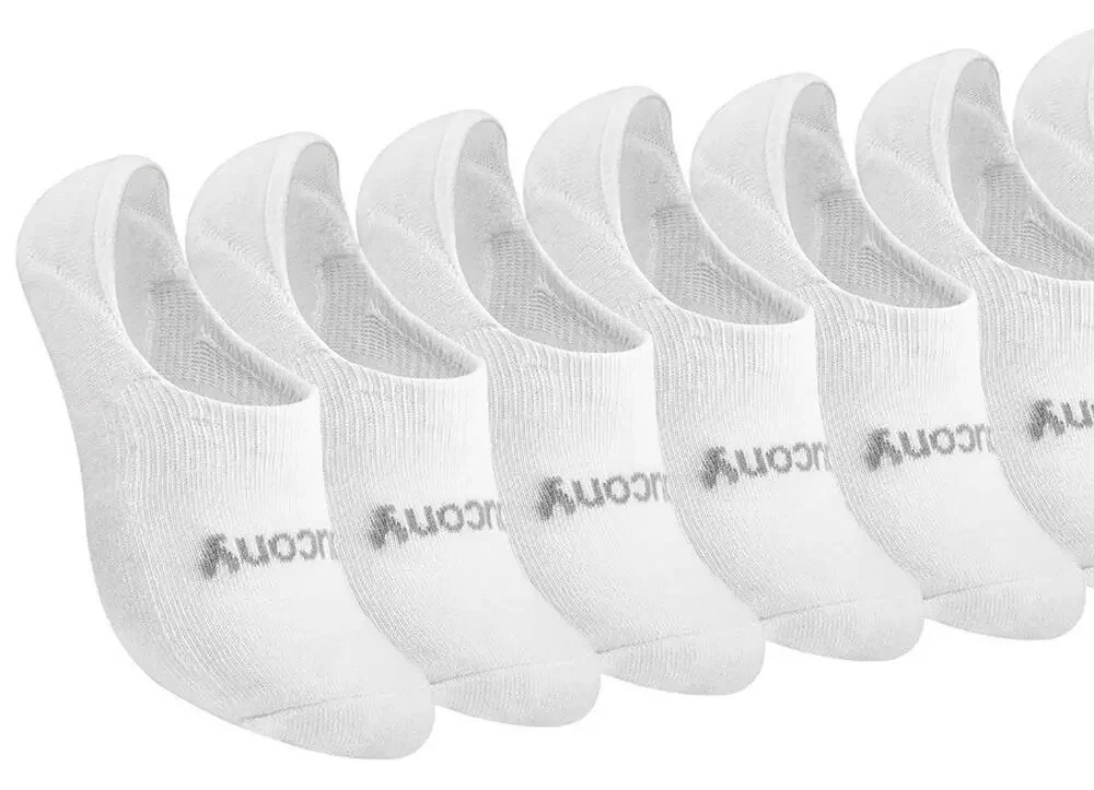 NEW Saucony Women’s No Show Cushioned Invisible Liner Socks White 5 Pairs